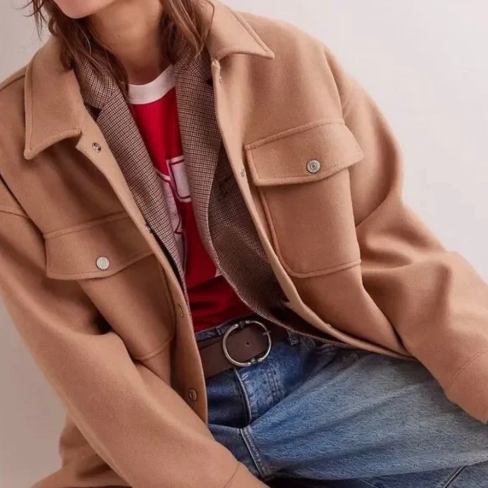 We The Free Women Camel Lola Shirt Jacket Size S NWOT